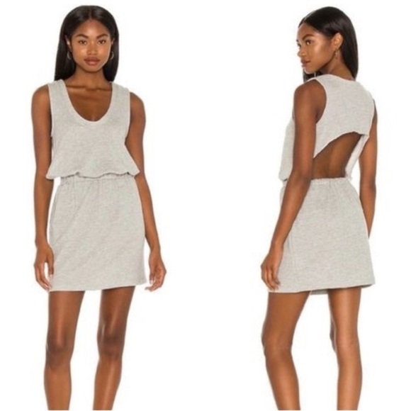 Lovers + Friends Charlie Open Back Sleeveless Gray Sweatshirt Terry Dress - Picture 1 of 8